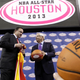 Tad Brown, left, with David Stern in 2013.